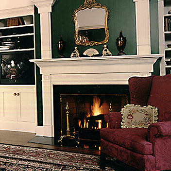 Master bedroom fireplace